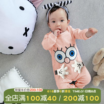 Female baby conjoined clothes male baby 0 net red 3 autumn summer clothes 6 months 1 year old outsuit baby outside hug