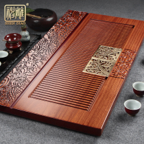 Congolese Flowers Pear Wood Whole Tea Tray Solid Wood Monolayer Drain Tea Haiutiu Tea With Red Wood Super Large Number Tea Table Home