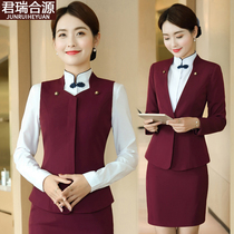Career vest set hotel front desk overalls female beauty salon club suit vest dress stewardess uniform