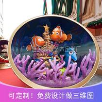 Spring Outdoor Beauty Chen Pendulum Pieces Cartoon Movie Character Models Marine Scene Coral Goldfish GRP Sculpture