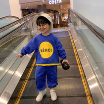 Childrens boys net red suit 2021 new foreign-style cotton spring and autumn thin two-piece Korean version of leisure tide