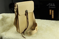 Genuine leather single shoulder backpack pure handmade custom imported head layer original bleached tannic cow leather pure brass hardware clear and refreshing