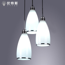 Single head three-head romantic dining chandelier dining room light LED white bar lamp Creative Glass Art Lighting