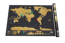  2018 new Black map map scratch creative gift version of 8