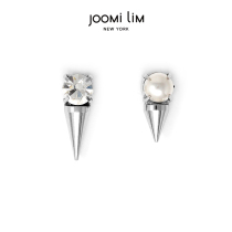 JOOMi LiM building honey rock Pearl Crystal sharp cone metal ear stud New ins tide cold wind