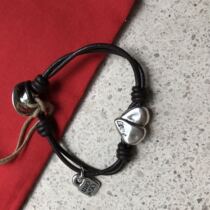Spanish niche Tide brand UNOde50 Valentines Day love love cowhide bracelet handmade to send girlfriend silver plated