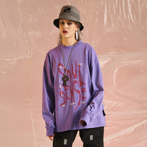 SoulSense original Tide Brand Limited Graffiti Cyberpunk Ins Wind Loose Long Sleeve Sweater Men and Women