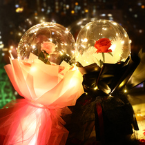 Creative Net red wave ball bouquet handmade diy to send boyfriend female girlfriend birthday gift glowing rose surprise