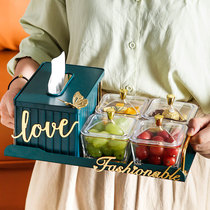 Creative tissue box fruit plate combination set home living room coffee table napkin drawing box snack storage box ornaments