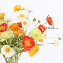 Lancol Brief Freshening Simulation Flowers White Orange Orange Small Poppy Flowers Home Decoration Flower Shop Window Hem Fake Flowers