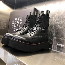 R13 womens boots lace up rear zipper Martin boots Yang Mi same short boots muffin thick bottom motorcycle boots bare boots