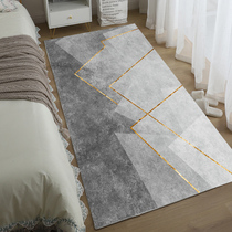 Modern simple imitation cashmere bedside carpet Bedroom long bedside carpet Living room bed front mat Bedside carpet thick