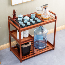 Solid Wood small tea table Wujinshi mobile tea table simple tea car side cabinet kettle one household tea set