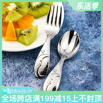 304 stainless steel child spoon baby cospoons baby to eat training spoon toddler cutlery cutlery cutlery