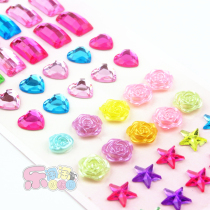 Gem Stickers Childrens Water Stickers Girl Princess Cartoon small paste 3d three-dimensional diamond pattern Crystal Sticker art