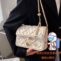 France Cone Koery genuine leather bag woman 2022 new wave net red skew satchel pop bursting single shoulder small square bag