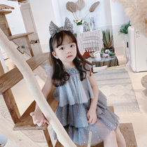 next sara girl dress 2021 summer new Korean childrens dress Princess dress baby mesh dress