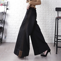 Europe station 2022 spring and autumn Han version loose legs High waist display slim trousers horn broadlegged pants Eurostock Jeans Woman