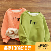 (Broken code clearance) girls one velvet childrens thick pullover little girl foreign winter coat