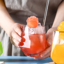 Net Red Rose Ice Ice Mold Food Grade Silicone Gel Cute Mesh Red Little Bear Ice Cream Coffee Milk Tea Juice Hockey