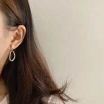 925 Silver Needle Geometry Irregular Metallic Gem Earrings Temperament Simple Joker Ear Clip Earrings