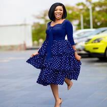 African mother skip slim polka dot dresswomen Plus Size polka dot Dress