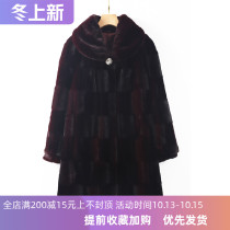 Middle-aged and elderly womens winter fur coat old clothes mother long grandmother Noble imitation mink velvet coat