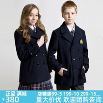 Eaton Gide school uniform navy blue classic short slim boy girl woolen coat 15N111 15N207