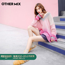 OtherMix sweater v-neck womens loose summer clothes 2021 new Korean fashion lazy outer wear thin knitwear