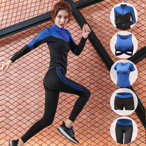 Korean net red new fitness suit suit womens quick-drying running thin sportswear yoga suit five-piece suit