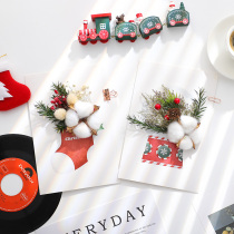 Creative Christmas Eve diy handmade homemade dried flowers three-dimensional greeting card gift blessing card can be customized