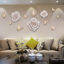 Creative wall decoration embossed wall decoration 3d three-dimensional wall sticker background wall decoration wall decoration wall decoration wall butterfly Rose