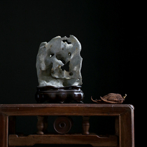 Jing Chi Qing for the desk head Ya Shi Natural Taihu Stone Appreciation Stone Su Gong Ebony base