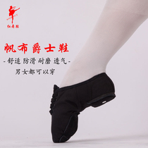 Red dance shoes soft bottom exercise shoes female adult canvas jazz shoes lace-up dance shoes teachers special shoes 1009