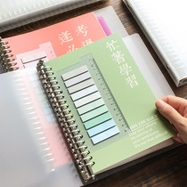 Simple transparent loose-leaf A5B5 horizontal line square blank Cornell notebook Simple high school student homework paper Art youth ins wind multi-color sticky notes DIY notepad