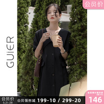 GUIER Herbenwind 100 pleats dress 2022 new summer design sensation small crowdsourced female wind skirts children