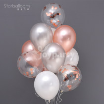 Bride Party Rose Gold Latex Round Balloon Birthday Wedding Room Decoration Imported Proposal Party Romance