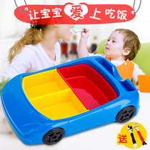 Bwoura childrens bowl split dinner plate mens and womens baby tableware rice plate plane car eating bowl cartoon anti-fall