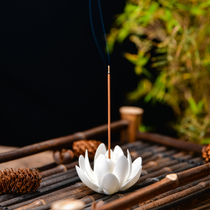 Creative ceramic handmade lotus water lily line incense burner Household sandalwood agarwood incense burner line incense plug tea room incense burner ornaments