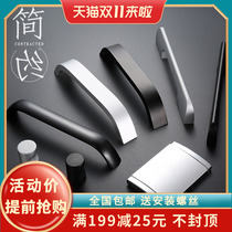 Pole distance 64 96 128 160 192 Space Aluminum Black White Cabinet Wardrobe Handle Chinese Simple Door Handle