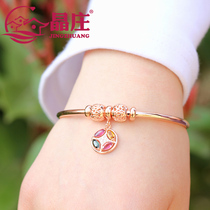 Gift certificate Natural tourmaline bracelet female s925 silver 18K rose gold open bracelet fashion crystal jewelry gift