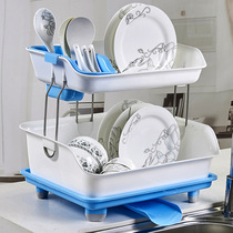 One piece on behalf of the hair double-layer drain bowl rack creative kitchen storage rack storage chopsticks drying drainage cupboard