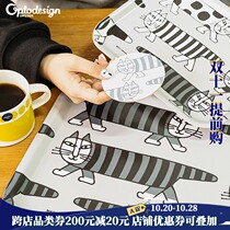 Swedish imported optodesign cartoon tray LisaLarson wood coasters anti-scalding waterproof plate mat