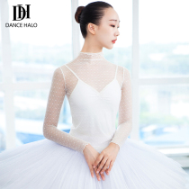 dancehalo dance gauze female teacher ballet practice clothes adult body suit self-cultivation mesh gauze top
