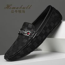 Chrysanthemum pole mens shoes light luxury mens Doudou shoes 035