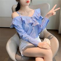 2020 early autumn dress new style style strapless shirt women long sleeve