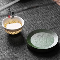 Bronze tea cup mat Kung Fu tea coaster tea cup holder copper tea mat support day tea ceremony tea mat tea making tools