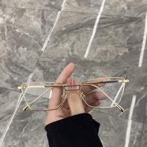 South Koreas new small box metal frame anti-blue light radiation protection glasses female concave styling vegan eyes womens tennis red tides