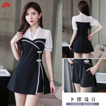 New temperament pedicure shop foot bath dress set sexy thin sauna beauty salon foot massage gym work clothes