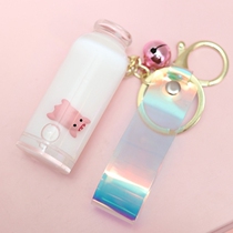 Net red floating milk pig liquid pendant Keychain chain Quicksand drift bottle into oil pig bag pendant